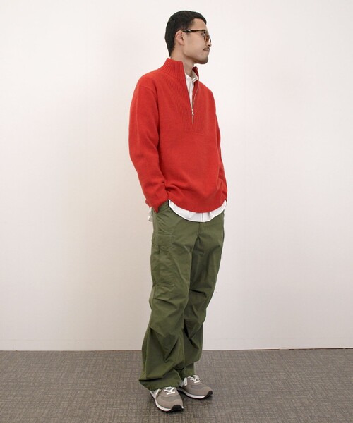 J.PRESS YORK STREET(ジェイプレスヨークストリート)の「【UNISEX】ウールカシミヤ ハーフジップニット(ニット/セーター・メンズ・ブルー系/アイボリー系/ネイビー系/レッド系・SMALL/MEDIUM/LARGE)」の6枚目の写真
