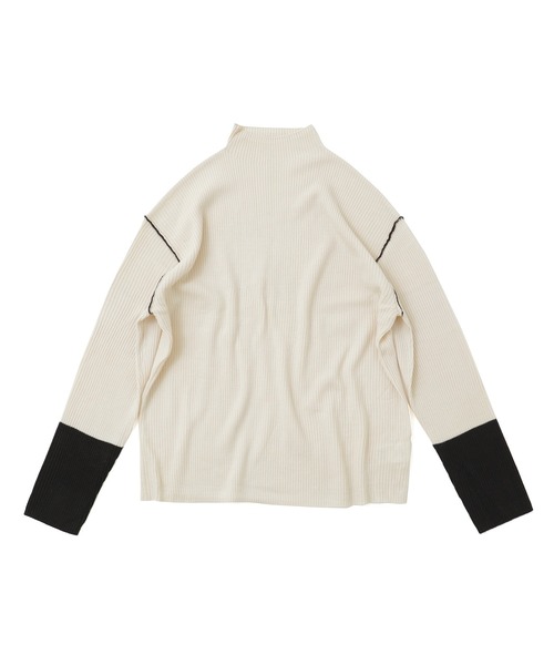 Fashion Letter(ファッションレター)の「配色リブニット ボトルネック プルオーバー(ニット/セーター・レディース・アイボリー/ブラック/ブルー/ベージュ・M)」の10枚目の写真