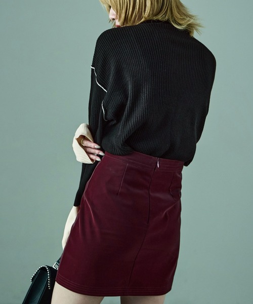 Fashion Letter(ファッションレター)の「配色リブニット ボトルネック プルオーバー(ニット/セーター・レディース・アイボリー/ブラック/ブルー/ベージュ・M)」の13枚目の写真