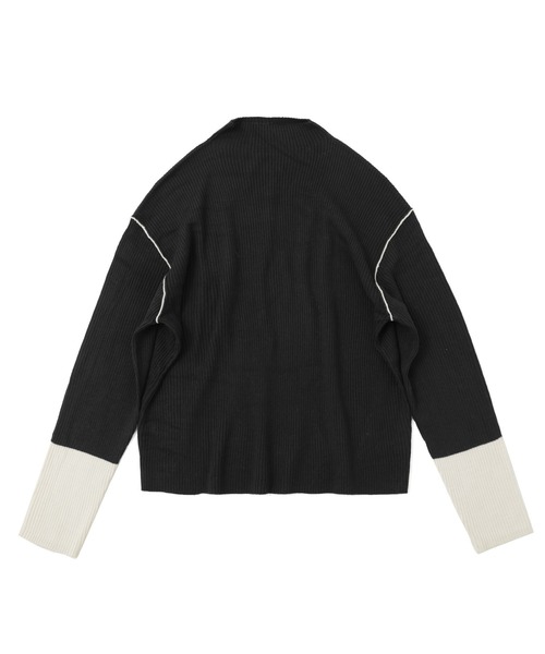 Fashion Letter(ファッションレター)の「配色リブニット ボトルネック プルオーバー(ニット/セーター・レディース・アイボリー/ブラック/ブルー/ベージュ・M)」の17枚目の写真