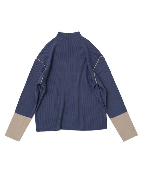 Fashion Letter(ファッションレター)の「配色リブニット ボトルネック プルオーバー(ニット/セーター・レディース・アイボリー/ブラック/ブルー/ベージュ・M)」の21枚目の写真