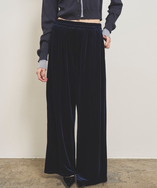 VION（ヴィオン）の「ベロアイージーパンツ / Velour Easy Pants（スウェットパンツ・レディース・ネイビー/ブラック・SMALL/MEDIUM）」の18枚目の写真