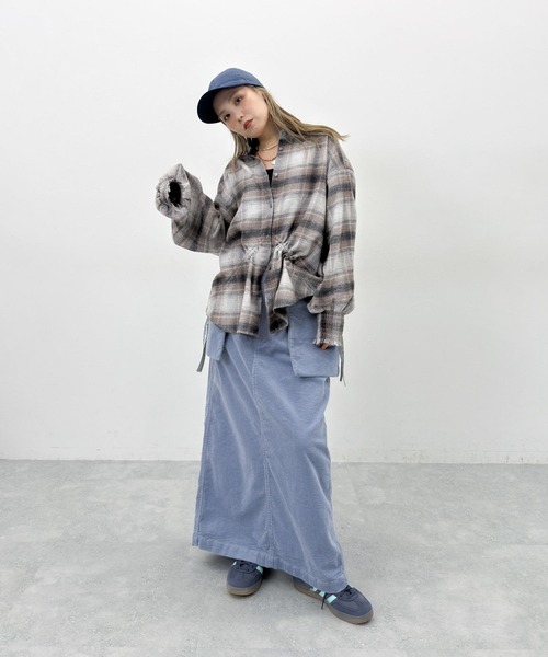 niko and...（ニコアンド）の「[MODE NORM CORE] 2WAYカラードロストシャツ（シャツ/ブラウス・レディース・ブラウン/ネイビー系/カーキ・FREE）」の9枚目の写真