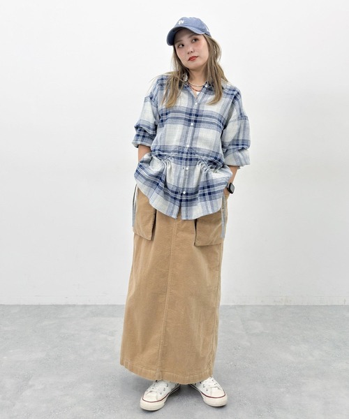 niko and...（ニコアンド）の「[MODE NORM CORE] 2WAYカラードロストシャツ（シャツ/ブラウス・レディース・ブラウン/ネイビー系/カーキ・FREE）」の17枚目の写真