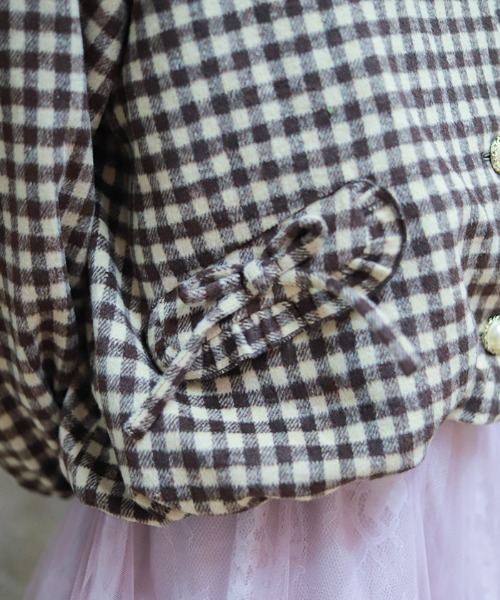 axes femme POETIQUE（アクシーズファムポエティック）の「ビッグ衿バルーン起毛ブルゾン（その他アウター・レディース・ブラック/ホワイト/ブラウン・MEDIUM）」の9枚目の写真