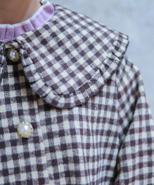 axes femme POETIQUE（アクシーズファムポエティック）の「ビッグ衿バルーン起毛ブルゾン（その他アウター・レディース・ブラック/ホワイト/ブラウン・MEDIUM）」の10枚目の写真