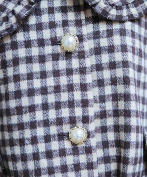 axes femme POETIQUE（アクシーズファムポエティック）の「ビッグ衿バルーン起毛ブルゾン（その他アウター・レディース・ブラック/ホワイト/ブラウン・MEDIUM）」の11枚目の写真