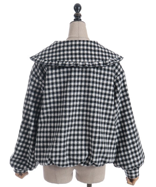 axes femme POETIQUE（アクシーズファムポエティック）の「ビッグ衿バルーン起毛ブルゾン（その他アウター・レディース・ブラック/ホワイト/ブラウン・MEDIUM）」の14枚目の写真