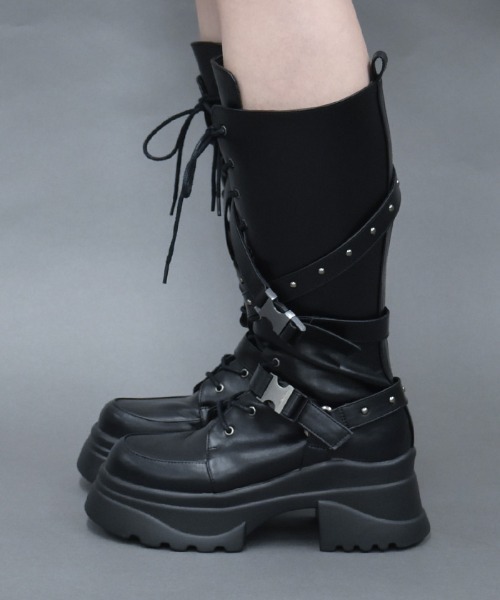 NIBBLE POISON（ニブルポイズン）の「ガチャベルトロングブーツ（ブーツ・レディース・アンティークシルバー/ブラック・LARGE/MEDIUM）」の7枚目の写真