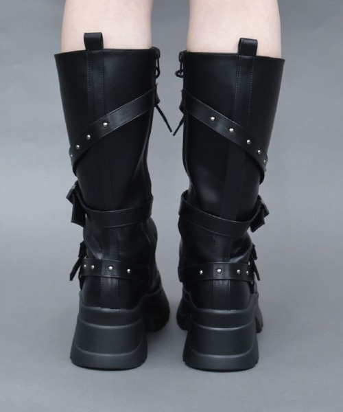 NIBBLE POISON（ニブルポイズン）の「ガチャベルトロングブーツ（ブーツ・レディース・アンティークシルバー/ブラック・LARGE/MEDIUM）」の8枚目の写真