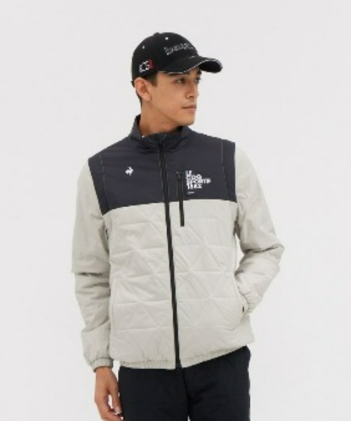 le coq sportif GOLF(ルコックスポルティフゴルフ)の「【le coq sportif GOLF】撥水/防風/保温中綿2WAYブルゾン【袖取り外し可能】 ゴルフウェア(ブルゾン・メンズ・ベージュ/ネイビー/ブルー/グレー・S/M/L/XL/3L)」の3枚目の写真