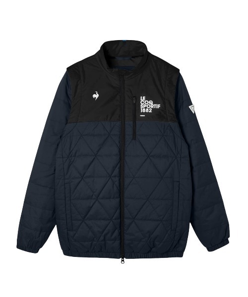 le coq sportif GOLF(ルコックスポルティフゴルフ)の「【le coq sportif GOLF】撥水/防風/保温中綿2WAYブルゾン【袖取り外し可能】 ゴルフウェア(ブルゾン・メンズ・ベージュ/ネイビー/ブルー/グレー・S/M/L/XL/3L)」の1枚目の写真