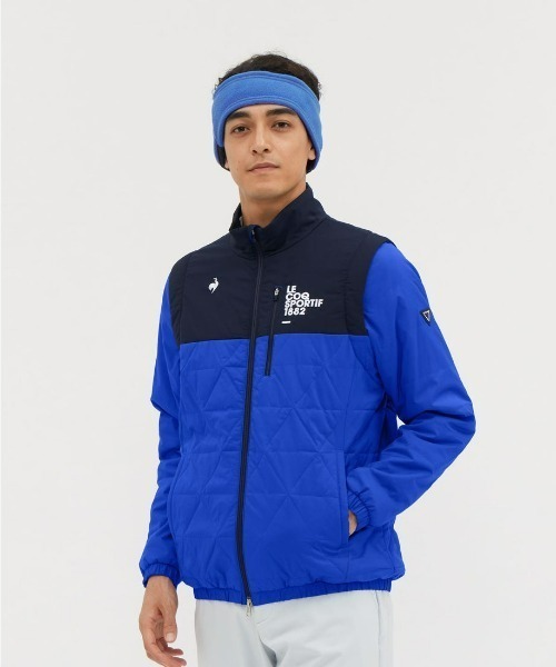 le coq sportif GOLF(ルコックスポルティフゴルフ)の「【le coq sportif GOLF】撥水/防風/保温中綿2WAYブルゾン【袖取り外し可能】 ゴルフウェア(ブルゾン・メンズ・ベージュ/ネイビー/ブルー/グレー・S/M/L/XL/3L)」の4枚目の写真