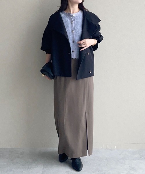 mysty woman(ミスティウーマン)の「スリットナロースカート 605409(スカート・レディース・ブラック/ブラウン/アイボリー・FREE)」の22枚目の写真