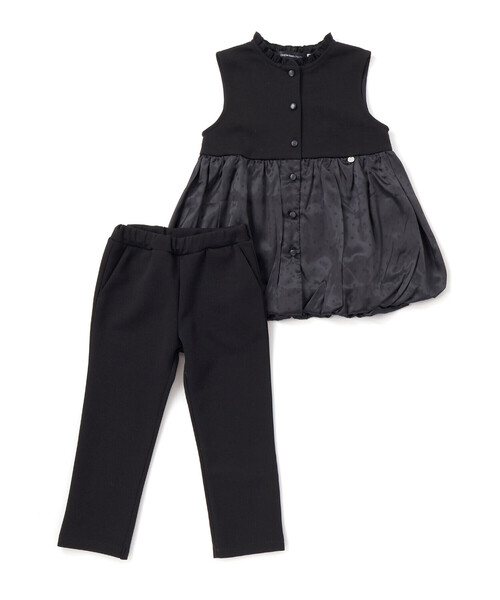 BeBe Petits Pois Vert（ベベプチポワヴェール）の「ドット切り替えバルーンジレ+ポンチパンツセットアップ（セットアップ・キッズ・ブラック/ネイビー・150cm/120cm/140cm/110cm/130cm）」の11枚目の写真