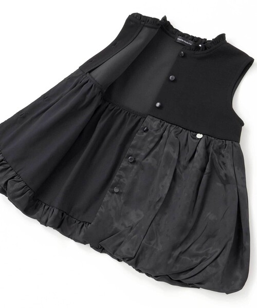 BeBe Petits Pois Vert（ベベプチポワヴェール）の「ドット切り替えバルーンジレ+ポンチパンツセットアップ（セットアップ・キッズ・ブラック/ネイビー・150cm/120cm/140cm/110cm/130cm）」の17枚目の写真