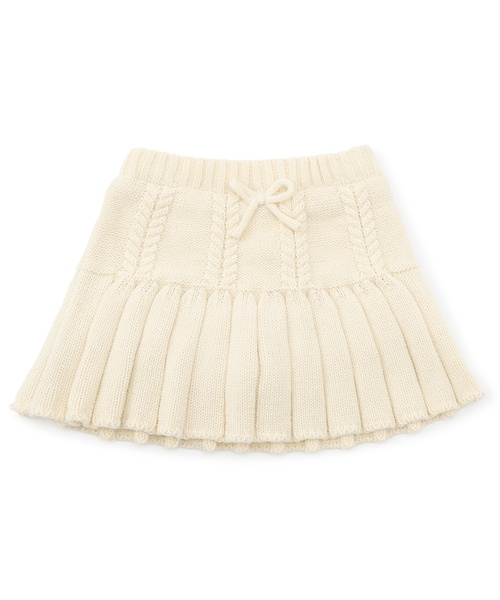 petit main（プティマイン）の「ニットプリーツスカート（スカート・キッズ・ブルー/アイボリー/ピンク/モカ・M(100-110cm)/S(80-90cm)/L(120-130cm)）」の2枚目の写真
