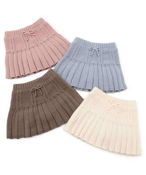 petit main（プティマイン）の「ニットプリーツスカート（スカート・キッズ・ブルー/アイボリー/ピンク/モカ・M(100-110cm)/S(80-90cm)/L(120-130cm)）」の16枚目の写真