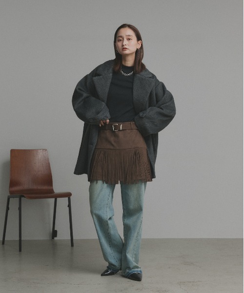 ad thie(アドティエ)の「ベルトセット スエード フリンジミニスカート(スカート・レディース・ベージュ/ブラウン/ブラック・FREE)」の19枚目の写真
