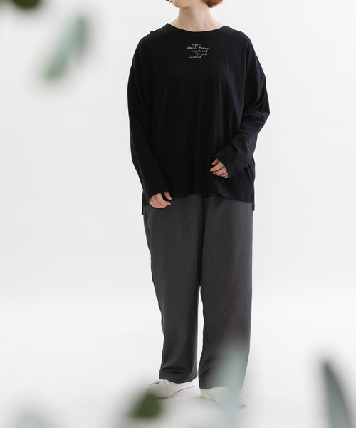 nop de nod(ノップドゥノッド)の「USコットン書き文字ロゴ刺繍ロンT(Tシャツ/カットソー・レディース・オフホワイト/レッド/ブラック・M)」の8枚目の写真
