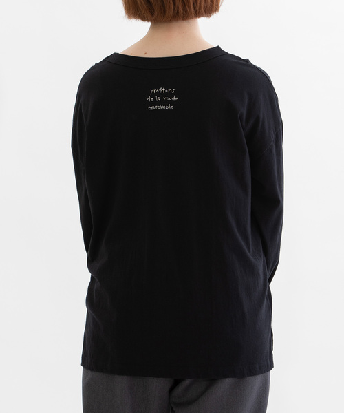 nop de nod(ノップドゥノッド)の「USコットン書き文字ロゴ刺繍ロンT(Tシャツ/カットソー・レディース・オフホワイト/レッド/ブラック・M)」の13枚目の写真