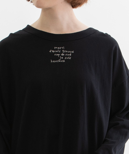 nop de nod(ノップドゥノッド)の「USコットン書き文字ロゴ刺繍ロンT(Tシャツ/カットソー・レディース・オフホワイト/レッド/ブラック・M)」の14枚目の写真