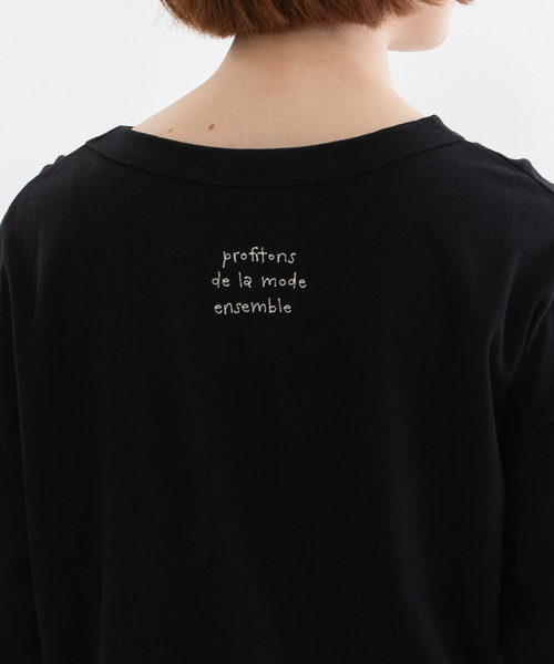 nop de nod(ノップドゥノッド)の「USコットン書き文字ロゴ刺繍ロンT(Tシャツ/カットソー・レディース・オフホワイト/レッド/ブラック・M)」の15枚目の写真