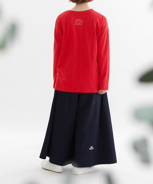 nop de nod(ノップドゥノッド)の「USコットン書き文字ロゴ刺繍ロンT(Tシャツ/カットソー・レディース・オフホワイト/レッド/ブラック・M)」の18枚目の写真