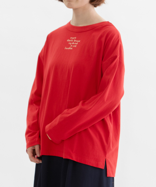 nop de nod(ノップドゥノッド)の「USコットン書き文字ロゴ刺繍ロンT(Tシャツ/カットソー・レディース・オフホワイト/レッド/ブラック・M)」の20枚目の写真