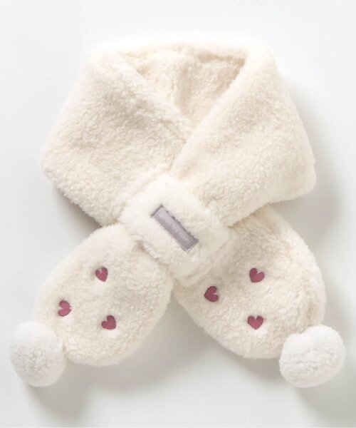 apres les cours（アプレレクール）の「ハート・さくらんぼボアマフラー（マフラー・キッズ・アイボリー/ピンク・140/120）」の8枚目の写真