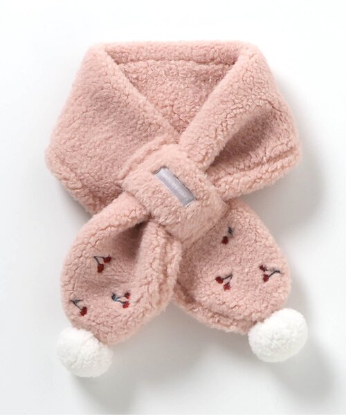 apres les cours（アプレレクール）の「ハート・さくらんぼボアマフラー（マフラー・キッズ・アイボリー/ピンク・140/120）」の9枚目の写真