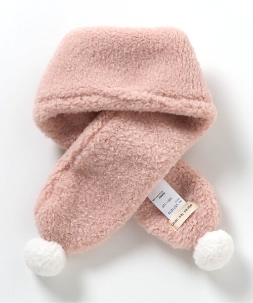 apres les cours（アプレレクール）の「ハート・さくらんぼボアマフラー（マフラー・キッズ・アイボリー/ピンク・140/120）」の10枚目の写真