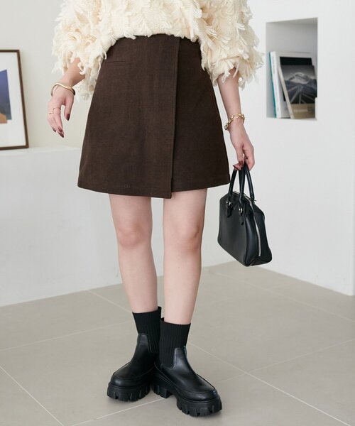 だんご　レディース　BLK M boulder hem skirt（470JS431－0721
