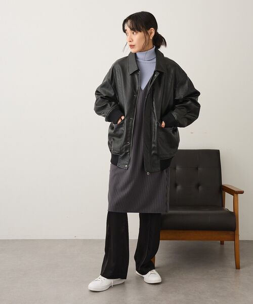 CRAFT STANDARD BOUTIQUE(クラフトスタンダードブティック)の「レース付きピンストライプジャンパースカート(ジャンパースカート・レディース・ブラウン系その他4/グレー系その他2・FREE)」の12枚目の写真