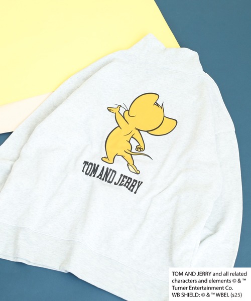 FUNALIVE(ファンアライブ)の「TOM&JERRY 裏起毛ハイネックトレーナー トム&ジェリー(スウェット・メンズ・グレイッシュベージュ/ヘザーチャコール/チャコール/キャメル/杢グレー/ダークグリーン/ネイビー/オートミール・XL/L/M)」の5枚目の写真
