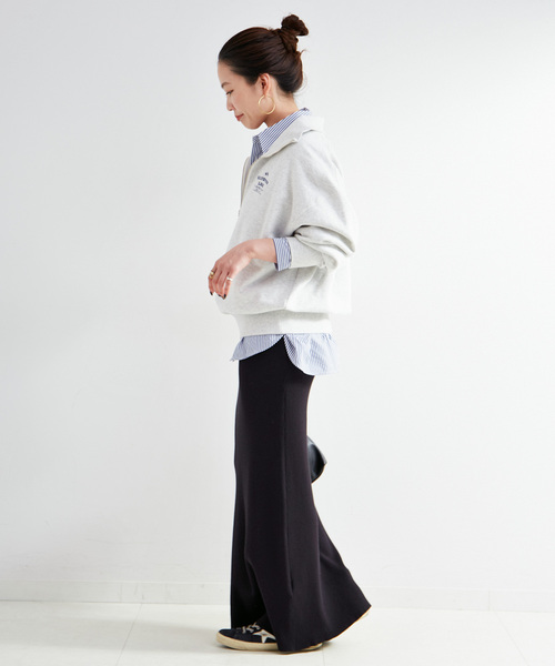 B.C STOCK（ベーセーストック）の「ウォッシャブル / ハーフジップテリービッグドルマンプルオーバー（スウェット・レディース・カーキ/チャコールグレー/ネイビー・FREE）」の5枚目の写真