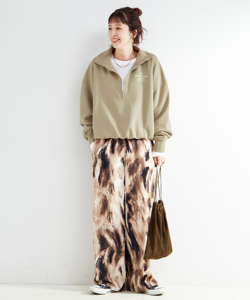 B.C STOCK（ベーセーストック）の「ウォッシャブル / ハーフジップテリービッグドルマンプルオーバー（スウェット・レディース・カーキ/チャコールグレー/ネイビー・FREE）」の10枚目の写真