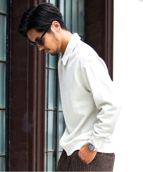 BENUSTA(ベヌスタ)の「『BENUSTA /ベヌスタ』ハーフジップトレーナー【GC】(スウェット・メンズ・グレー/ブラック・XL/L)」の17枚目の写真