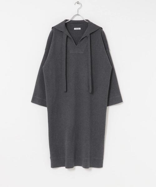 FORK&SPOON(フォークアンドスプーン)の「FORK&SPOON セーラーカラーニットワンピース(ワンピース・レディース・チャコールグレー/ネイビー・1)」の12枚目の写真