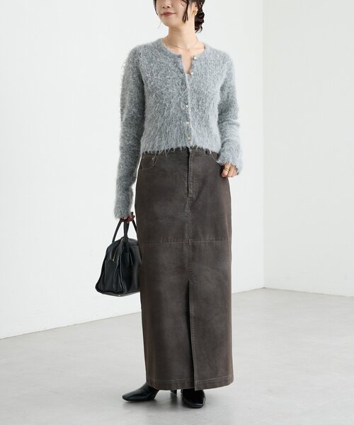 RIVE DROITE(リヴドロワ)の「【ふんわり柔らか】ヘアリーショートカーディガン(カーディガン/ボレロ・レディース・グレー/ブルー・FREE)」の3枚目の写真