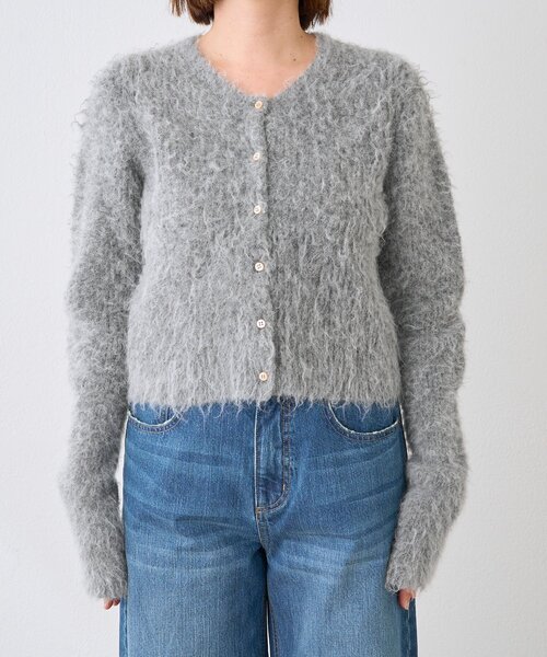 RIVE DROITE(リヴドロワ)の「【ふんわり柔らか】ヘアリーショートカーディガン(カーディガン/ボレロ・レディース・グレー/ブルー・FREE)」の12枚目の写真