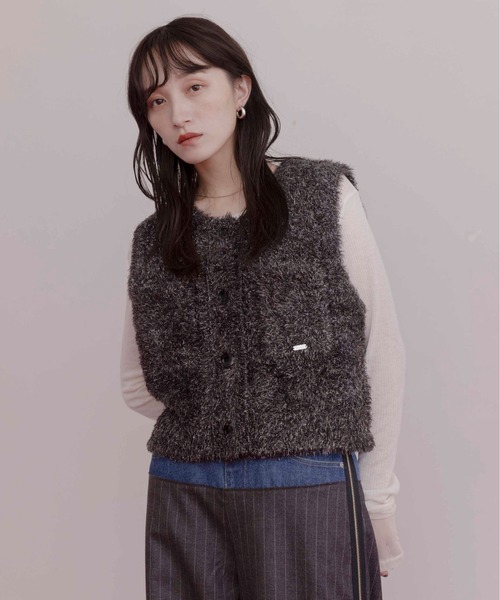 キラキラニットショートベスト（ベスト）｜Eimee Law（エイミーロウ