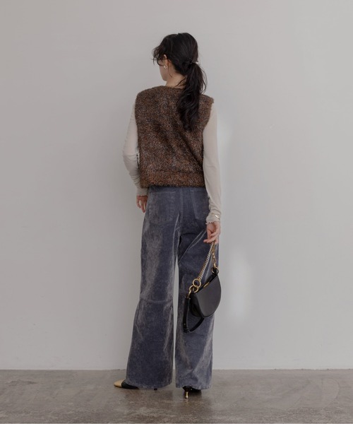 Eimee Law（エイミーロウ）の「キラキラニットショートベスト（ベスト・レディース・ブラック/ブラウン/ピンク・FREE）」の6枚目の写真