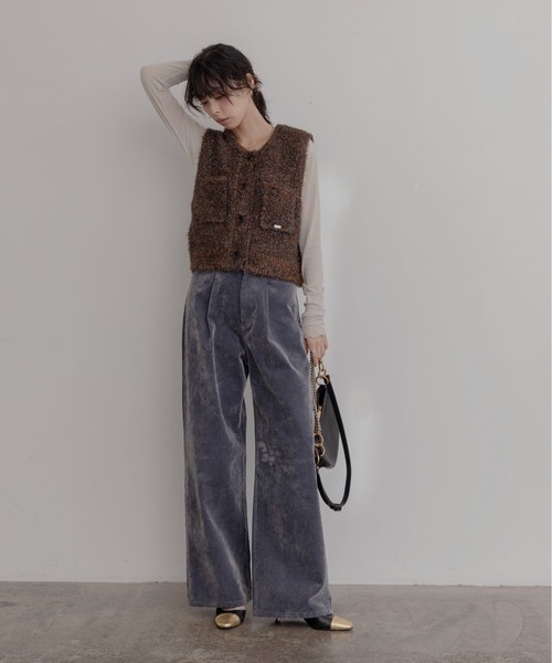 Eimee Law（エイミーロウ）の「キラキラニットショートベスト（ベスト・レディース・ブラック/ブラウン/ピンク・FREE）」の7枚目の写真