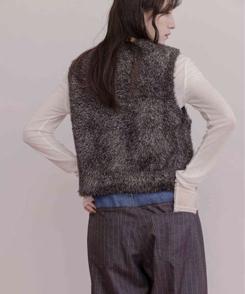 Eimee Law（エイミーロウ）の「キラキラニットショートベスト（ベスト・レディース・ブラック/ブラウン/ピンク・FREE）」の20枚目の写真