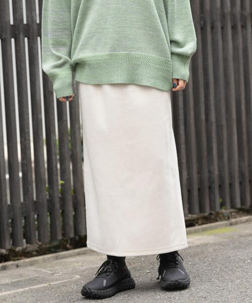 EKAL(エカル)の「ウォームドジャージスカート(スカート・レディース・ブラック/ブラウン/アイボリー・ONE)」の4枚目の写真