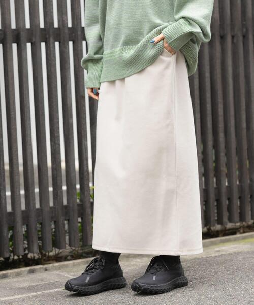 EKAL(エカル)の「ウォームドジャージスカート(スカート・レディース・ブラック/ブラウン/アイボリー・ONE)」の6枚目の写真