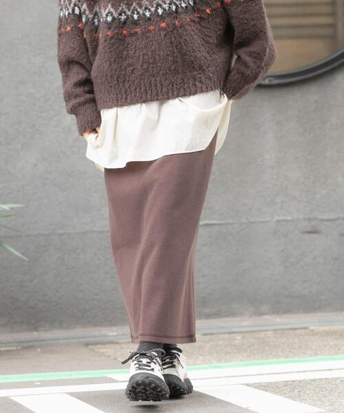 EKAL（エカル）の「ウォームドジャージスカート（スカート・レディース・ブラック/ブラウン/アイボリー・ONE）」の13枚目の写真