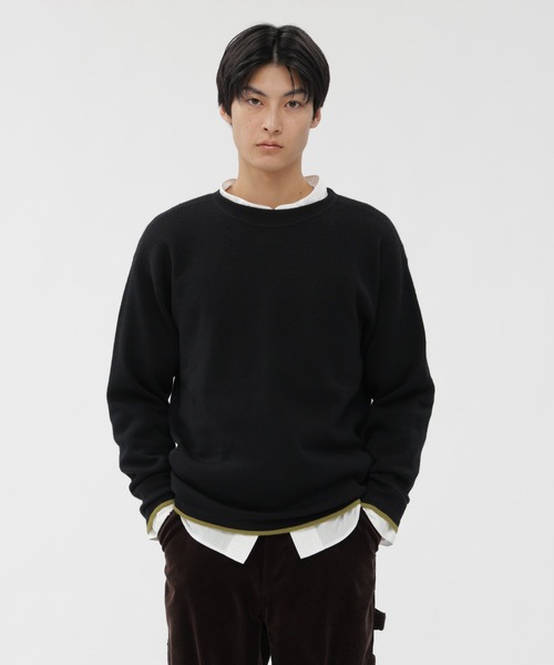 MHL.（エムエイチエル）の「PURE WOOL（ニット/セーター・メンズ・ブルー/ブラック・MEDIUM/LARGE）」の2枚目の写真