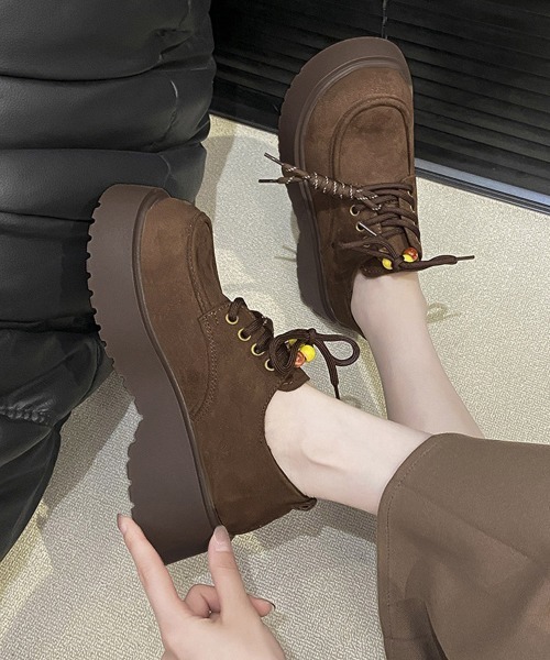 Miniministore(ミニミニストア)の「厚底ローファー レースアップ 韓国風靴(ローファー・レディース・キャメル/ブラウン・22.5cm/23.0cm/23.5cm/24.0cm/24.5cm/25.0cm)」の8枚目の写真